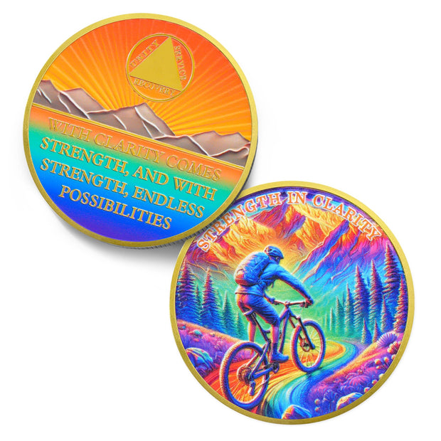 Original Breaking Limits  Mountain Biking Sport Sobriety Coin