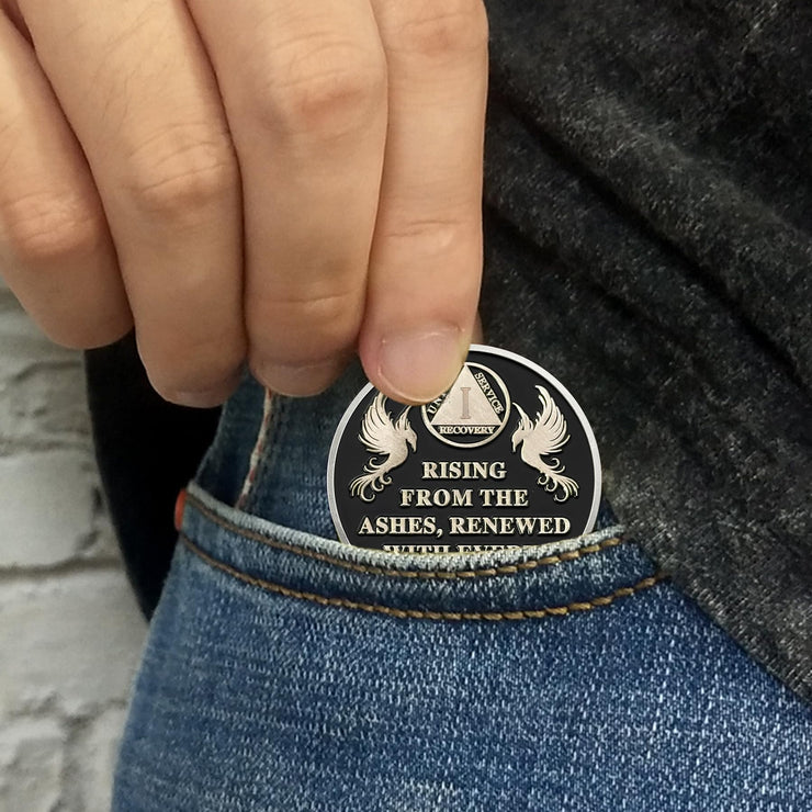 Phoenix Woman Sobriety Coin