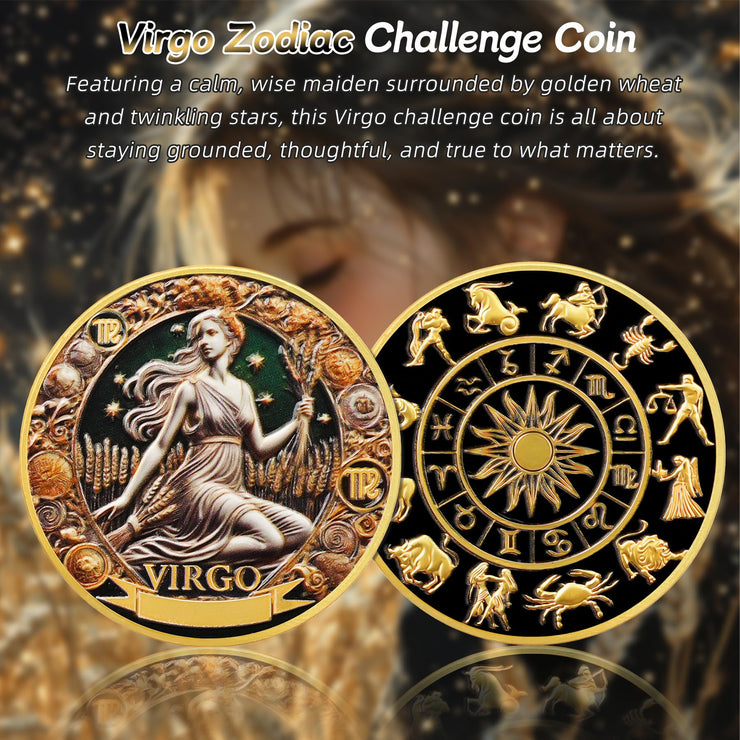 Virgo 12 Zodiac Challenge Coin