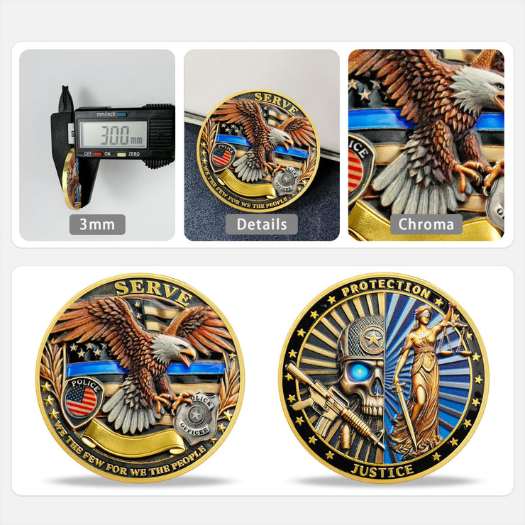 Police Challenge Coin Law Enforcement Service and Integrity Medallion