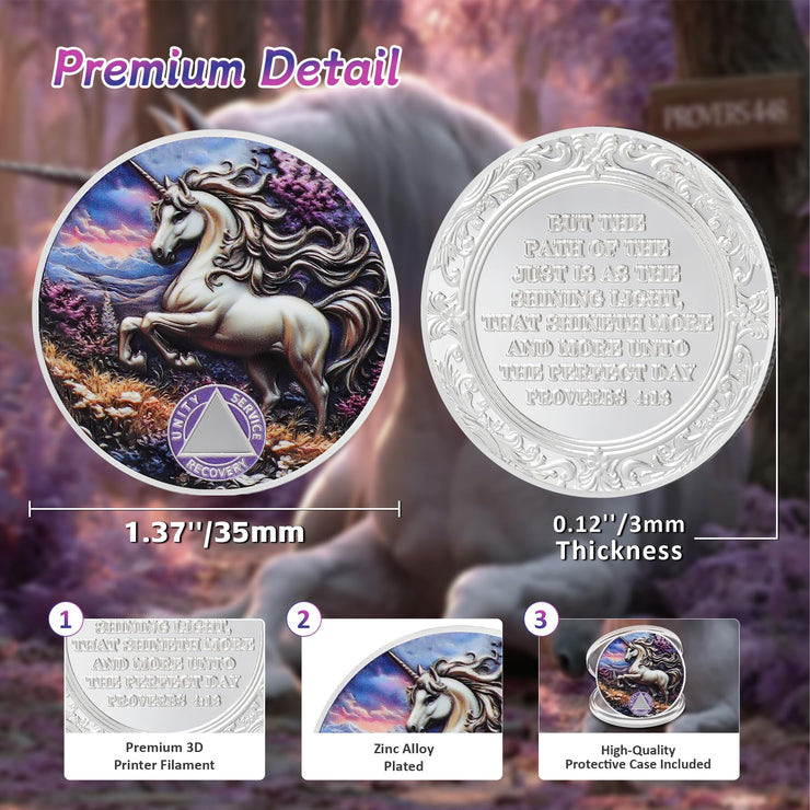 Personalized Pure Unicorn Religious Sobriety Coin
