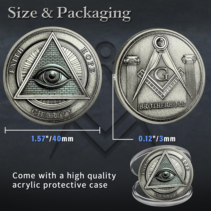All-Seeing Eye Masonic Challenge Coin