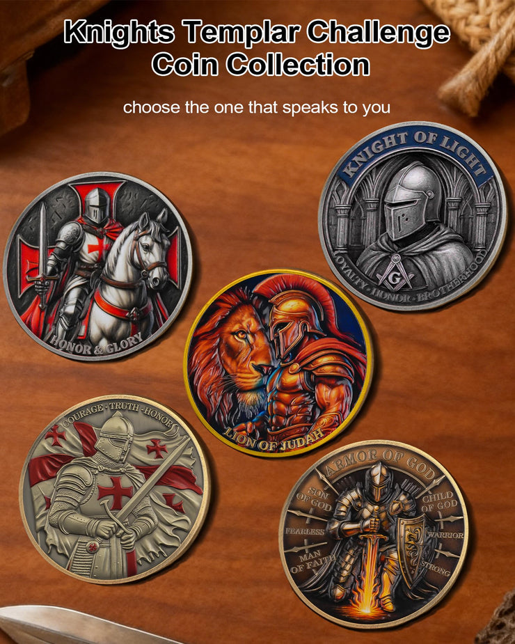 Knights Templar Challenge Coin with Red Cross