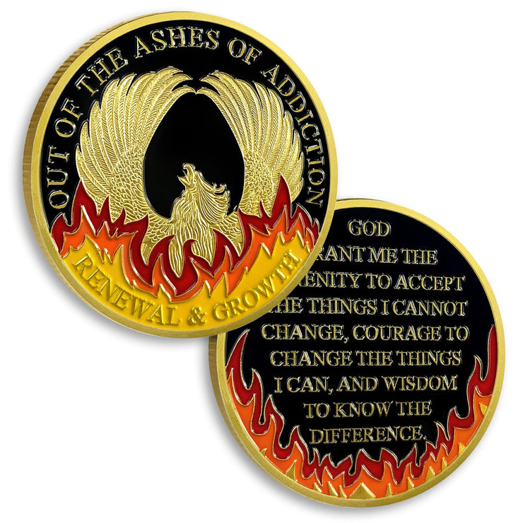 Rebirth from the Ashes Phoenix Sobriety Coin