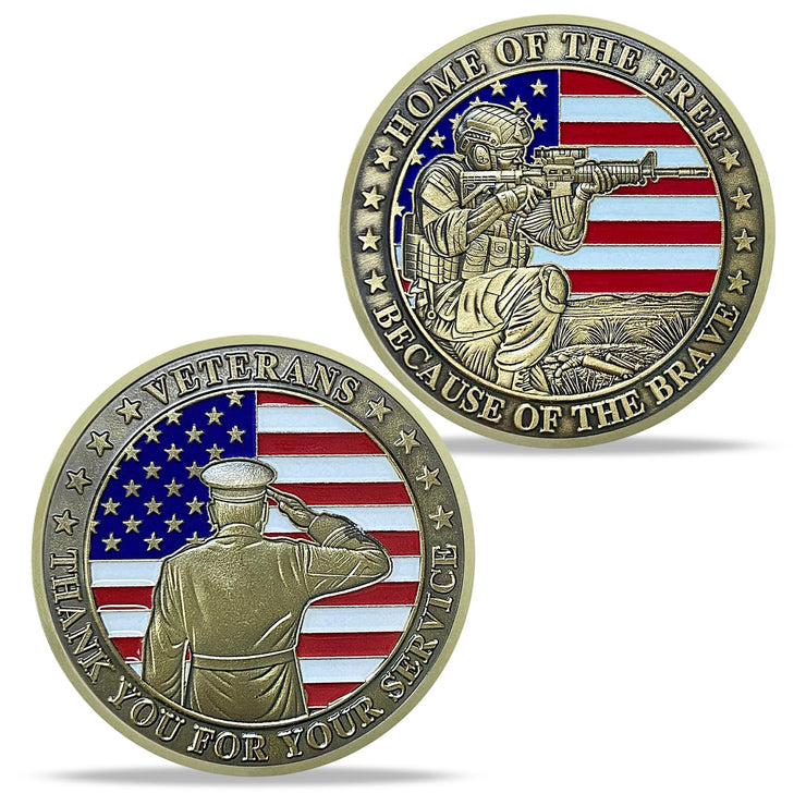Military Veterans Thank You for Your Service Challenge Coin