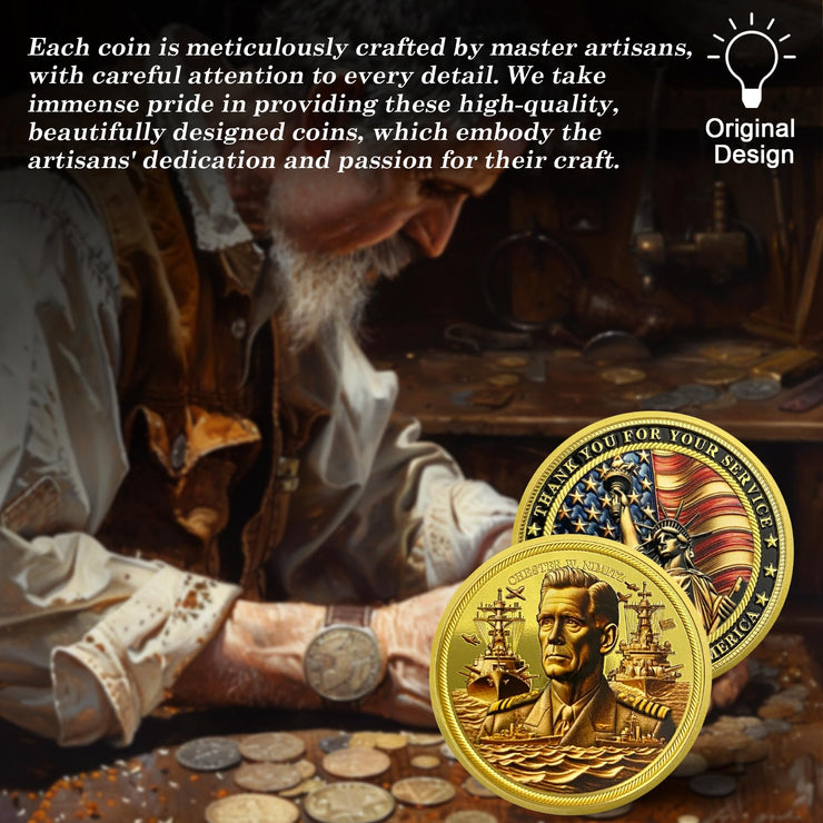 Thank You for Your Service Veteran Military Challenge Coins (Chester William Nimitz)