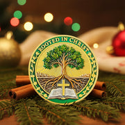 Rooted in Christ Christian Religious Challenge Coin