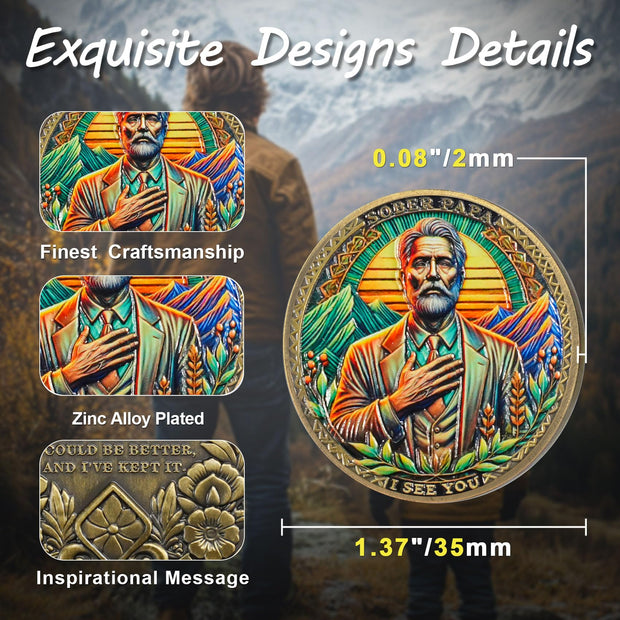 Sunlight Father Sobriety Coin