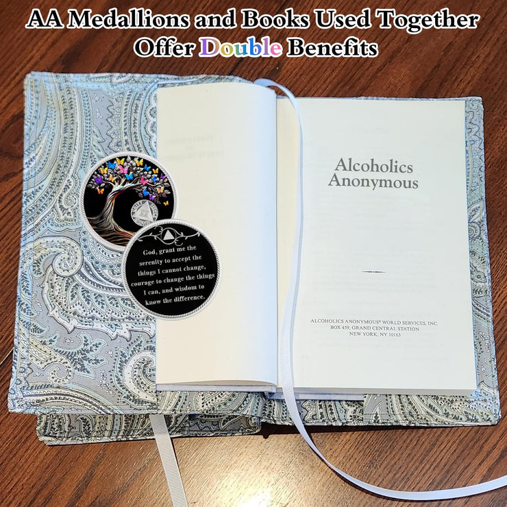 Personalized Delicate Recovery Butterfly Tree of Life Sobriety Coin