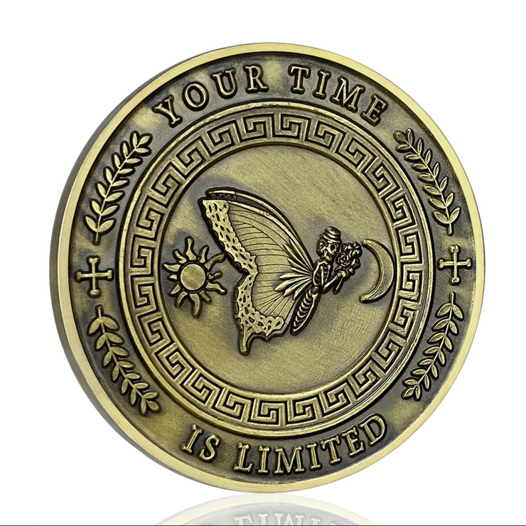 Stoic Reminder Token for Daily Stoic Meditations 3D Skull Memento Mori Challenge Coins