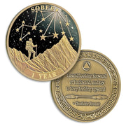 Under The Stars Pathfinder Explore Hope 1-10 Year Sobriety Coin