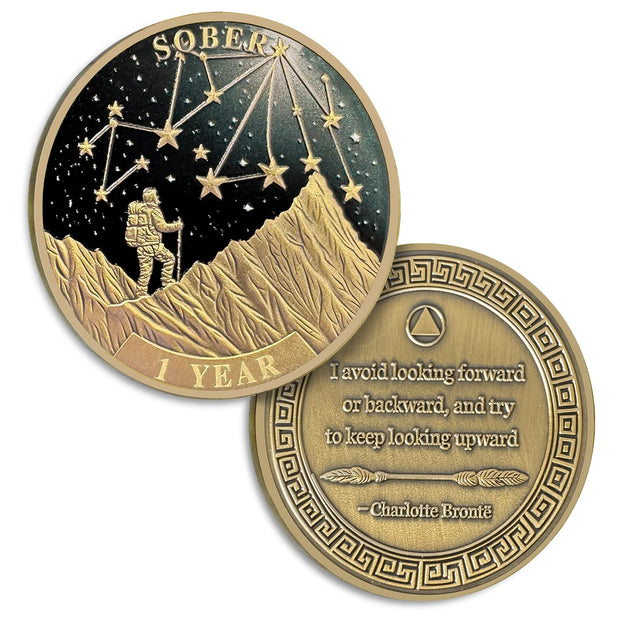 Under The Stars Pathfinder Explore Hope 1-10 Year Sobriety Coin