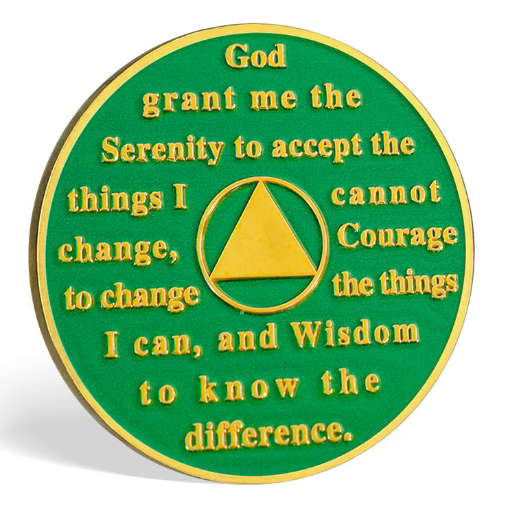 Serenity Prayer Recovery Coin Cabin Design with Unity Sobriety Challenge Coin