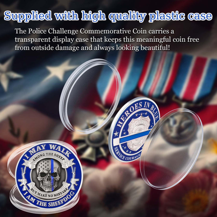 Skeleton Police Challenge Coin Skull Coin Police Officer Prayer Challenge Coin