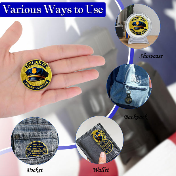 Police Officer Challenge Coin with Congratulations You Did It
