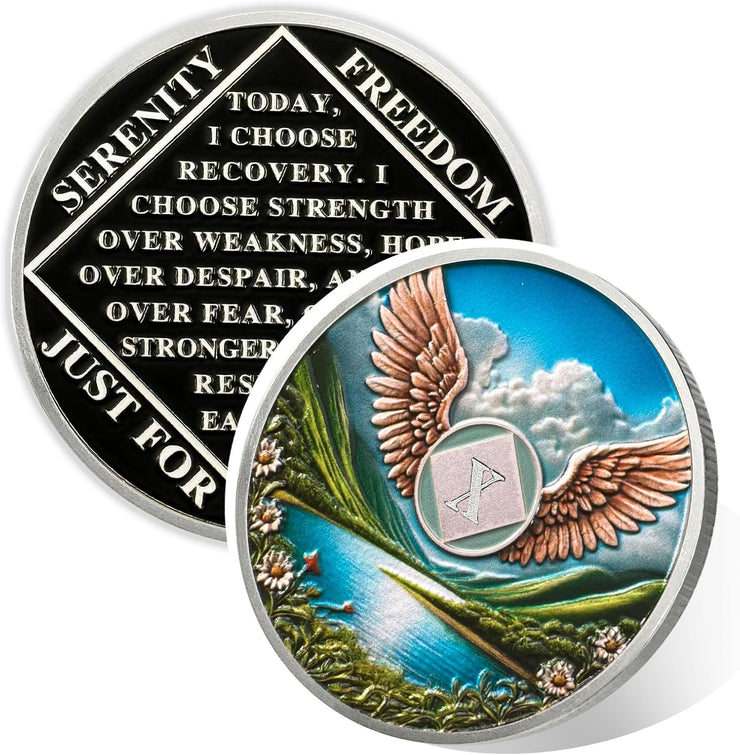Personalized Wings of Freedom Sobriety Coin
