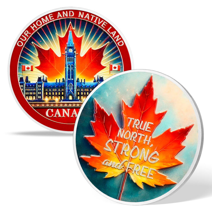 Canadian Parliament & Maple Leaf Challenge Coin