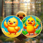 Cute Yellow Duck Middle Finger Challenge Coin