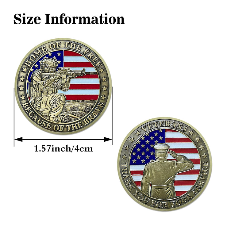 Military Veterans Thank You for Your Service Challenge Coin