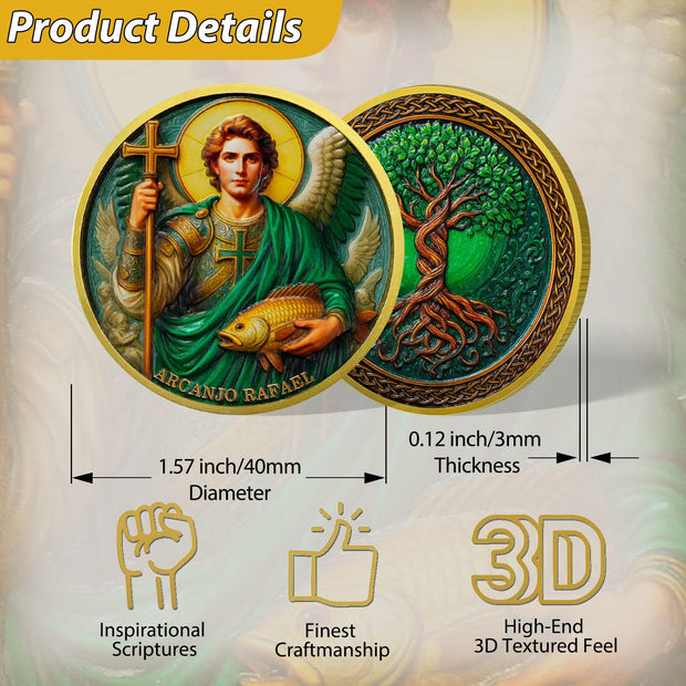 Archangel Raphael Healing Prayer Christian Challenge Coins