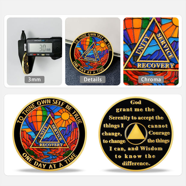 Hot Air Balloon Valley Sobriety Coin