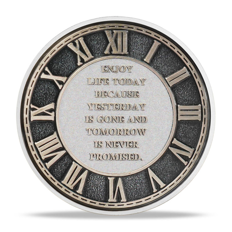 EDC Stoic Reminder Token Sunset & Floral Backgroind Inspiring Life & Death Stoicism Memento Mori Skull Challenge Coins