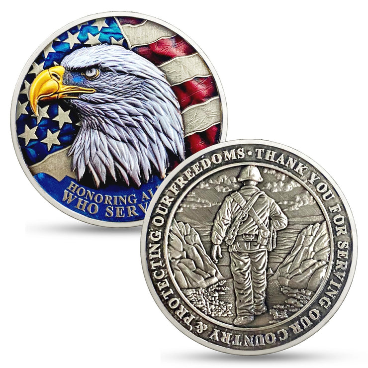 1 Pcs Veteran Challenge Coin Thank You for Your Service Military Challenge Coins