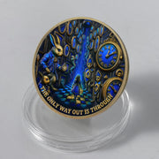 Imasoner Memento Mori Coin Gothic Skull and Clock Token with Quote, Inspirational Pocket Coin