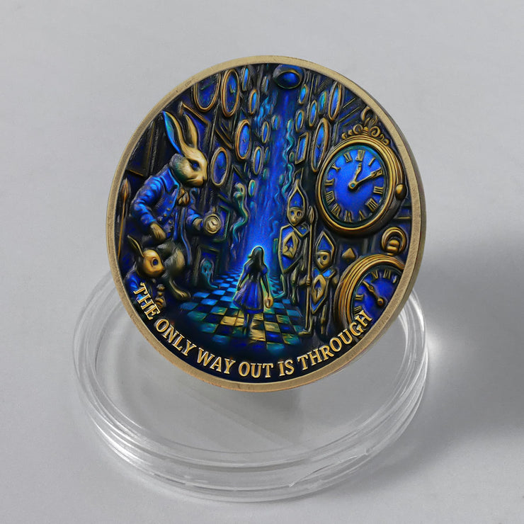 Imasoner Memento Mori Coin Gothic Skull and Clock Token with Quote, Inspirational Pocket Coin