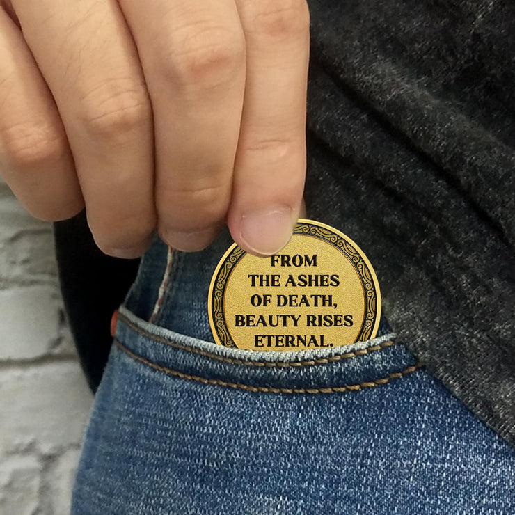 Eternal Beauty Coin Life and Death Duality Woman Skull Art