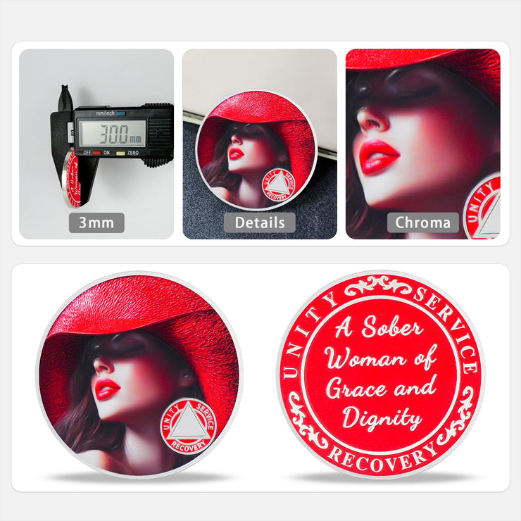 Red Hat Lady of Grace and Dignity Sobriety Coin