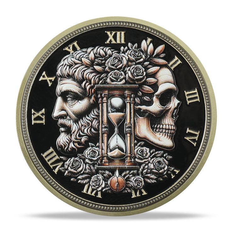 Daily Stoic Reminder Skull Challenge Memento Mori Coin