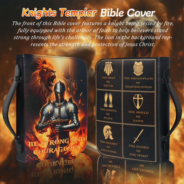 Religious Bible Pattern Leather Personalized Knight Bible Cover