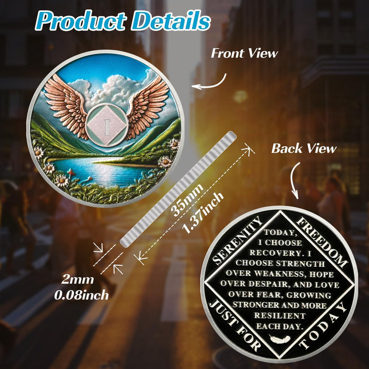 Personalized Wings of Freedom Sobriety Coin