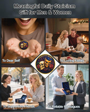 Memento Mori Challenge Coin Golden Masked Skull Coins