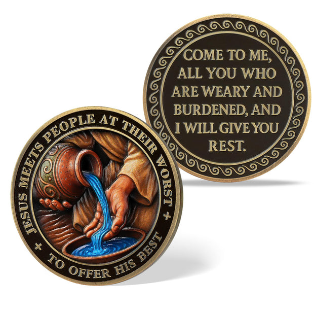 Jesus Meets People at Their Worst  Christian Jesus Grace Coin
