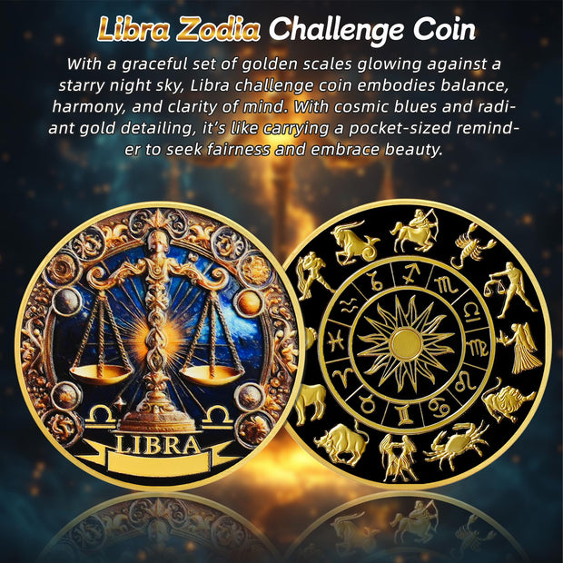 Libra 12 Zodiac Challenge Coin