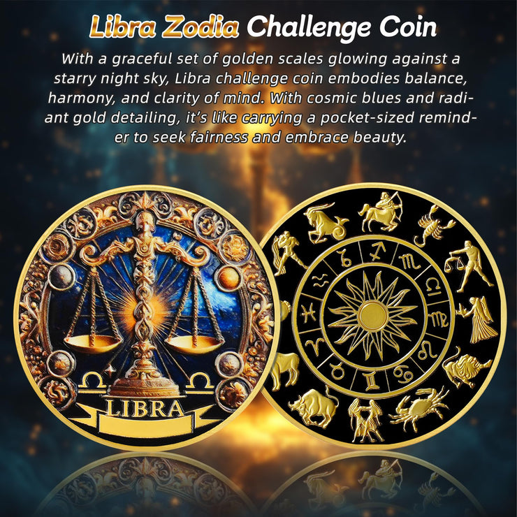Libra 12 Zodiac Challenge Coin