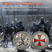 BHealthLife Knights Templar Challenge Coin Christian Christ Red Cross Religious Reminder Gifts for Men Women