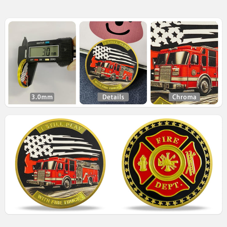Firefighter Helmet Challenge Coin