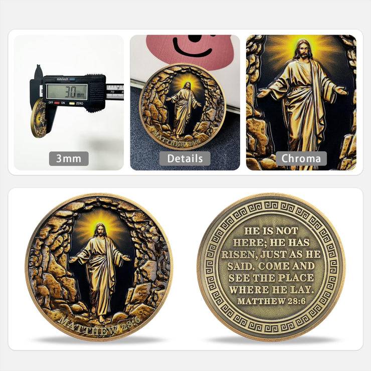 Jesus Stone Tomb Resurrection Religious Coin