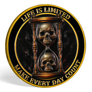 Memento Mori Challenge Coin Skull Cave & Hourglass Token with Life is Limited Make Every Day Count Pocket Coin