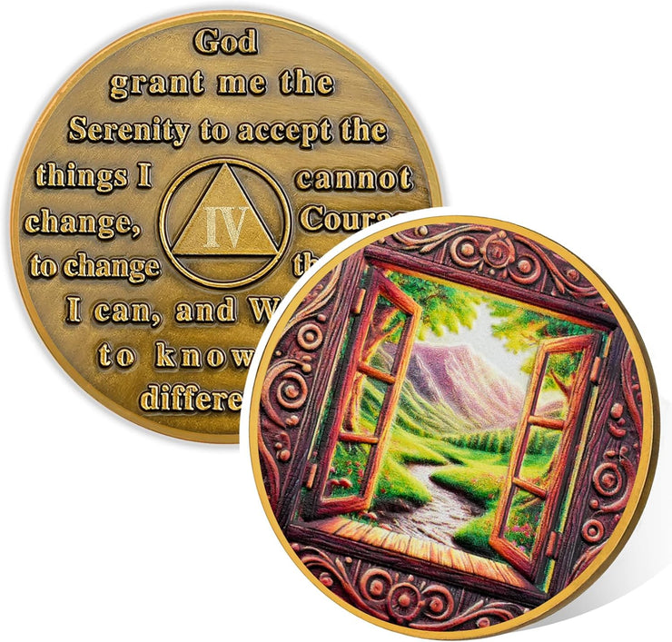 Personalized Window of Clarity Sobriety Coin