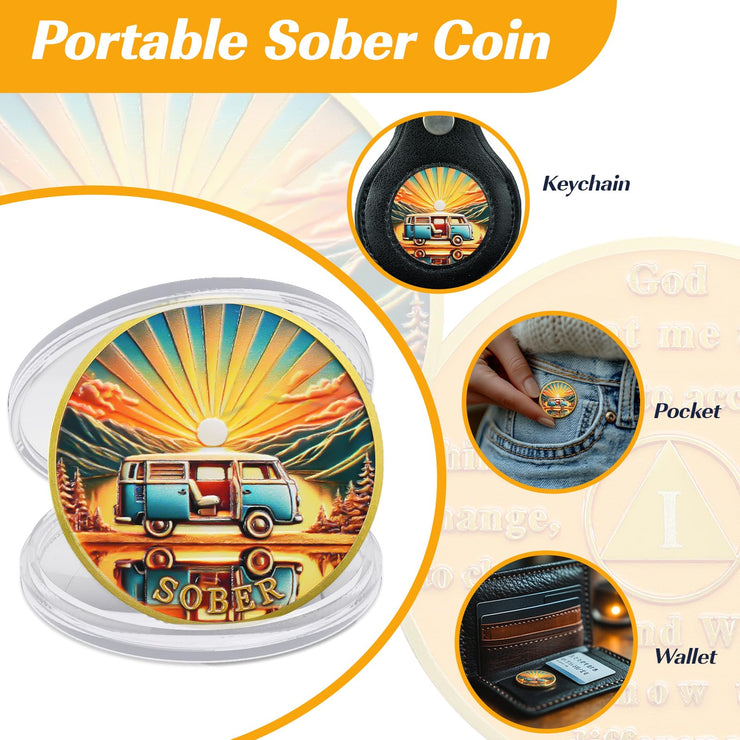 Personalized Rolling Toward Recovery Sobriety Coin