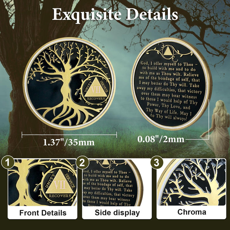 Personalized Gold Tree of Life Sobriety Coin