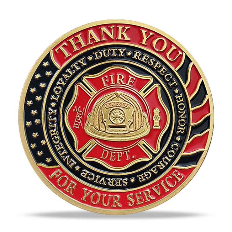 Firefighter Challenge Coin Thank You for Your Service