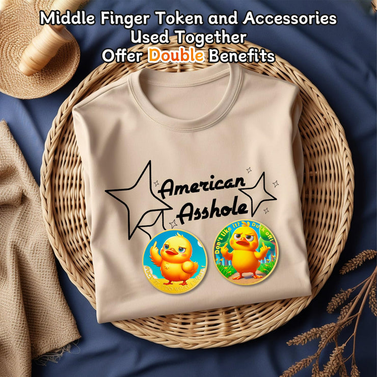 Cute Yellow Duck Middle Finger Challenge Coin