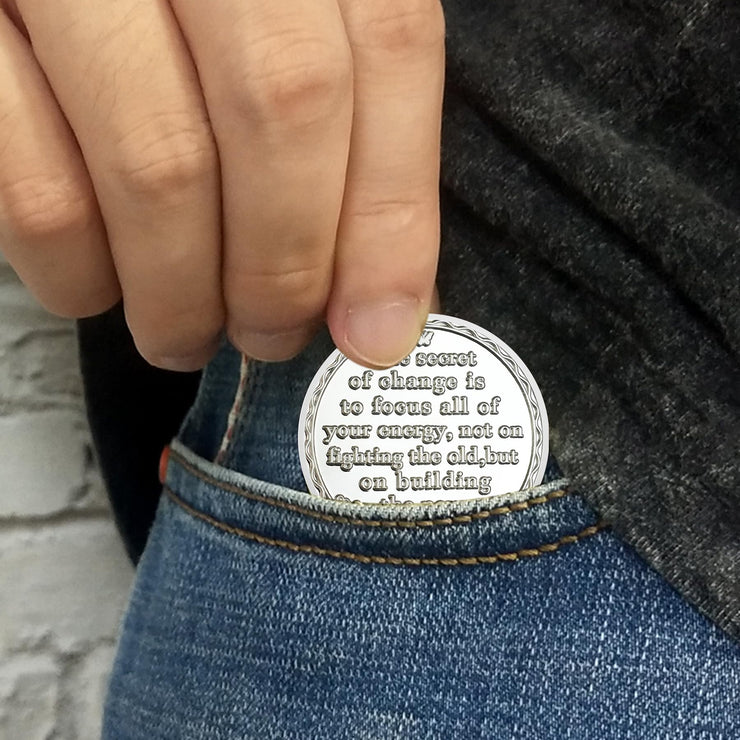Personalized Cocoon to Butterfly Embrace Growth Sobriety Coin