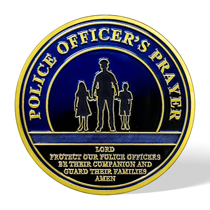 Patriotic Police Dad Challenge Coin