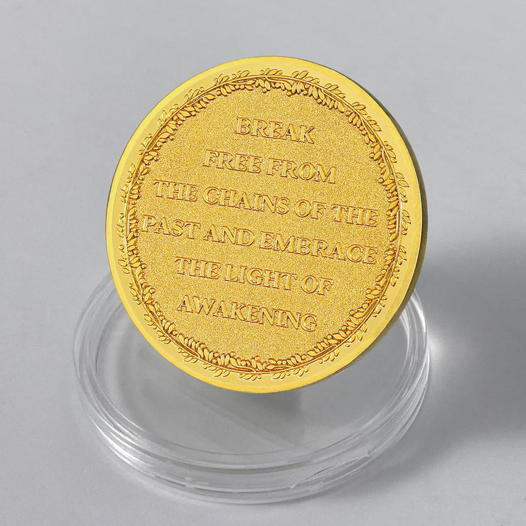 Motivational Recovery Coin Embrace Awakening Transformative Journey toward Personal Growth and Freedom